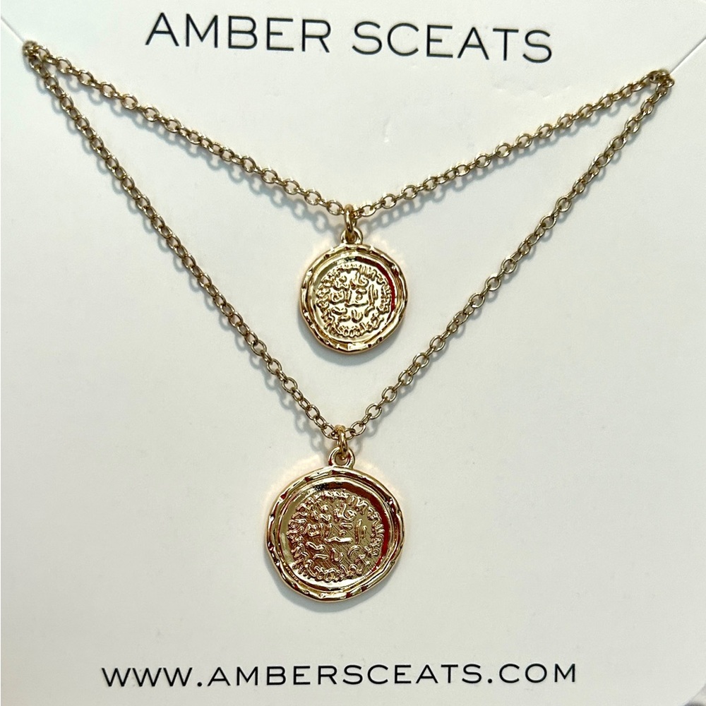 New Double Layer Gold Coin Necklace By Amber Sceats.